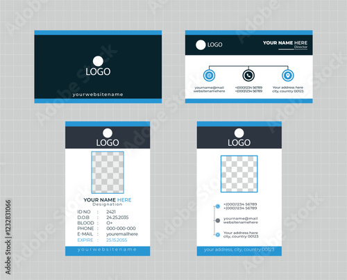 Modern ID and Business Card Combo Design Template