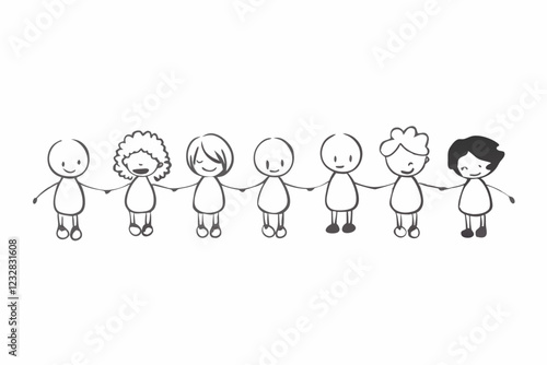 Children kids silhouette set, vector silhouette of children.	
