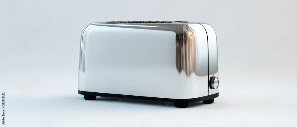 chrome toaster on a white background chrome toaster on a white background