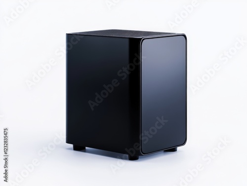 a sleek, modern black mini pc on a white background photo