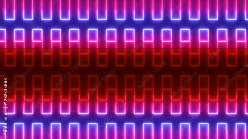 Abstract Neon Lights: Red and Blue Geometric Pattern Abstract Neon Lights: Red and Blue Geometric Pattern