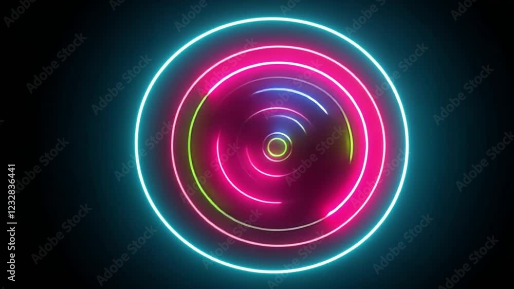 Vibrant Neon Circle Abstract Art: A Symphony of Light and Color Vibrant Neon Circle Abstract Art: A Symphony of Light and Color