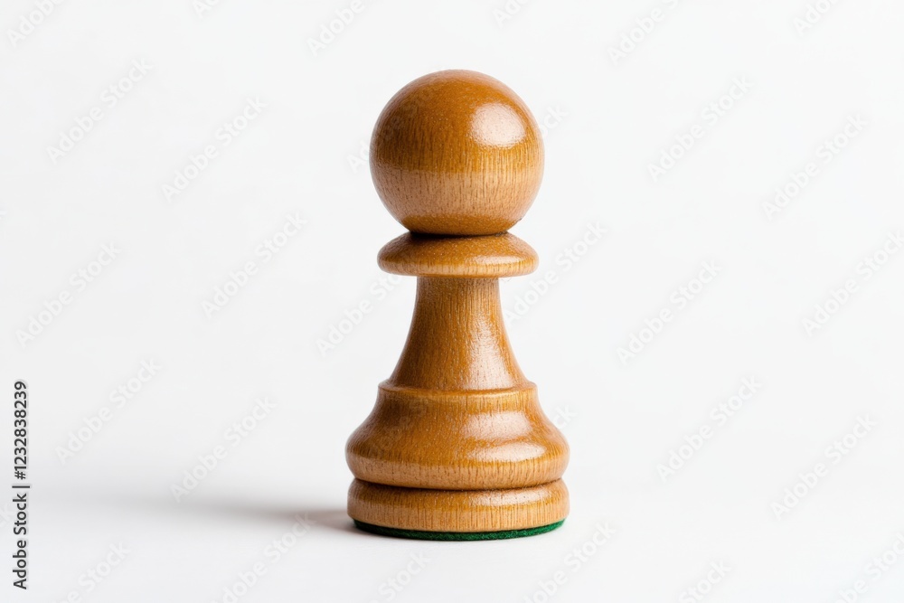 wooden pawn chess piece on a white background wooden pawn chess piece on a white background