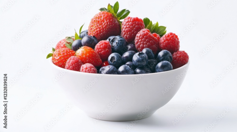 A simple bowl of mixed berries including strawberries, blueberries, and raspberries A simple bowl of mixed berries including strawberries, blueberries, and raspberries