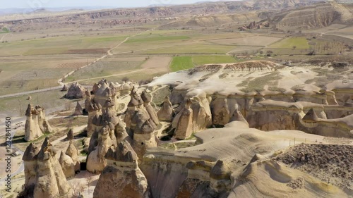 Cappadocia, Göreme National Park, Turkey, Drone 4k, 
Sunset, Sunrise, Application plan, Beautiful landscapes,