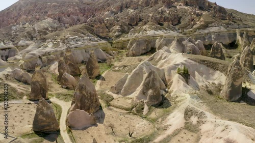 Cappadocia, Göreme National Park, Turkey, Drone 4k, 
Sunset, Sunrise, Application plan, Beautiful landscapes,