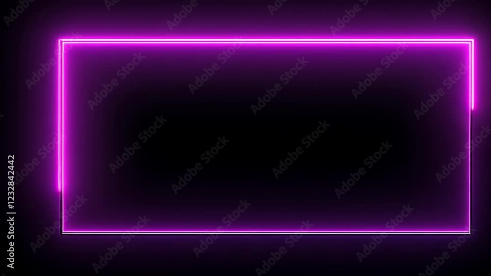 Abstract Purple Neon Frame Glowing in the Dark Abstract Purple Neon Frame Glowing in the Dark