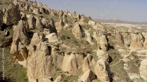 Cappadocia, Göreme National Park, Turkey, Drone 4k, 
Sunset, Sunrise, Application plan, Beautiful landscapes,