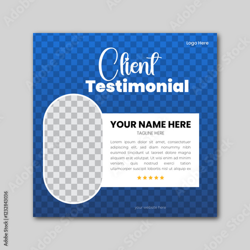 Client testimonials or customer feedback social media post design template