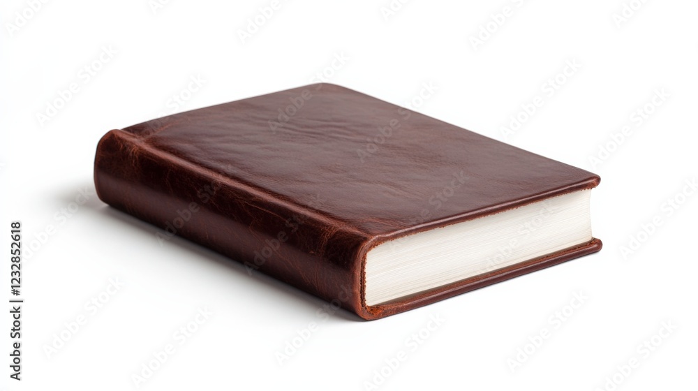 closed leather bound journal isolated on a white background closed leather bound journal isolated on a white background