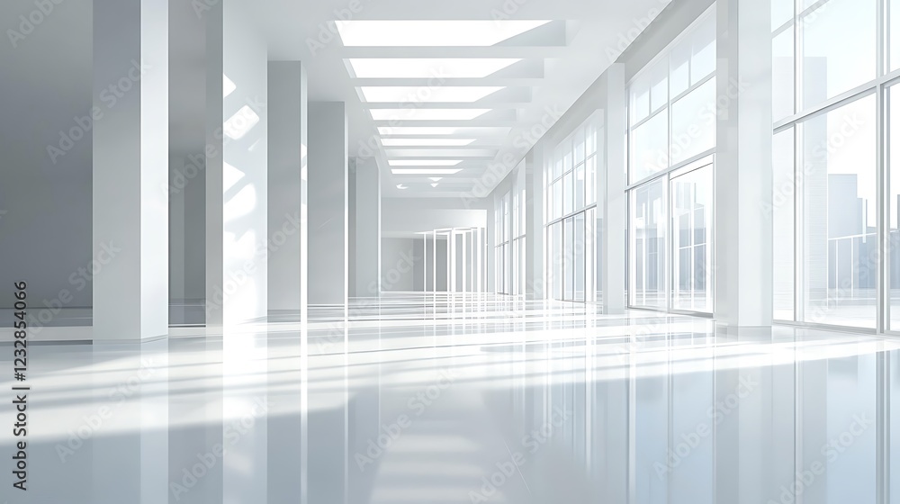 Modern minimalist white architecture interior design space Modern minimalist white architecture interior design space