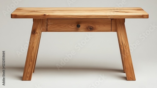 Wooden table with a drawer designed for modern interior spaces in natural woo...