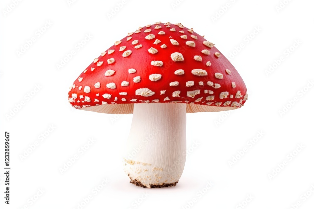 red and white mushroom isolated on white background red and white mushroom isolated on white background