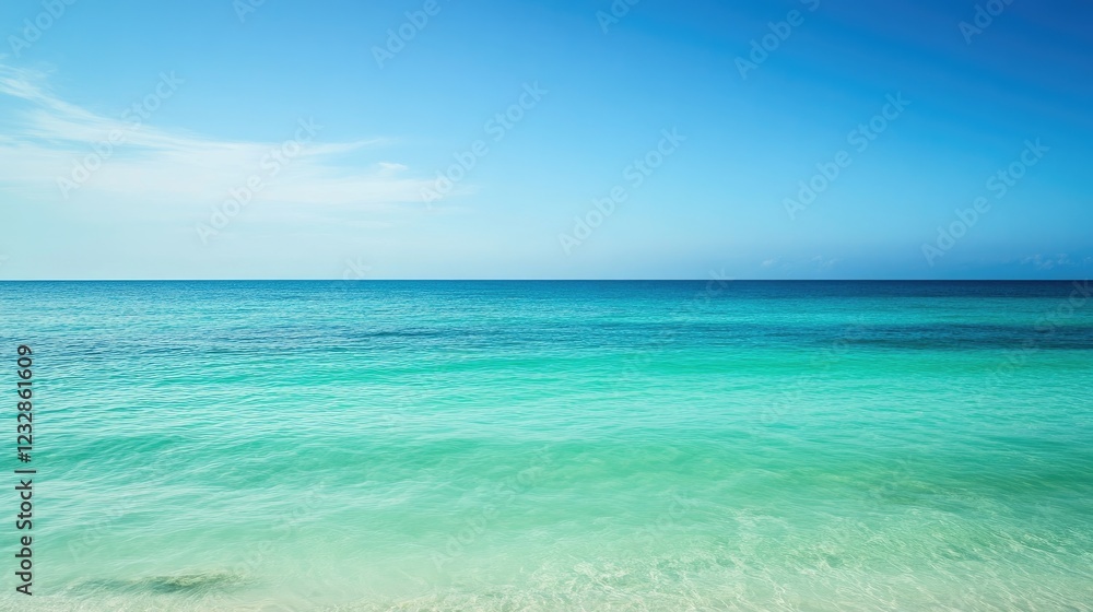 Tranquil Ocean Scene Under A Clear Blue Sky Tranquil Ocean Scene Under A Clear Blue Sky