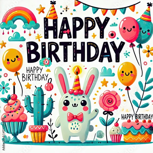 happy card with animals