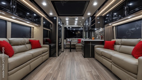 Luxury RV Interior: Opulent Living on Wheels