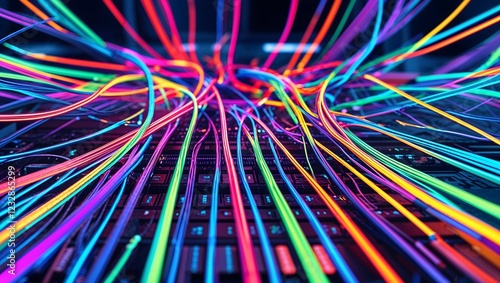 Technological Brilliance: Neon Fiber Optic Connections