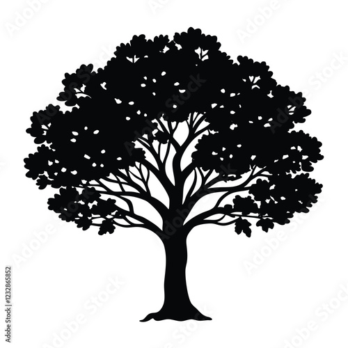 Silhouette of A Sandal Tree vector illustration