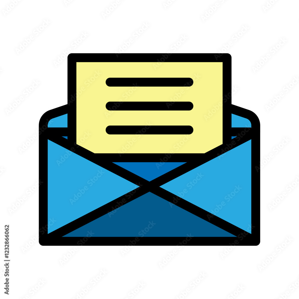 Open Envelope Vector Filled Icon Design Open Envelope Vector Filled Icon Design
