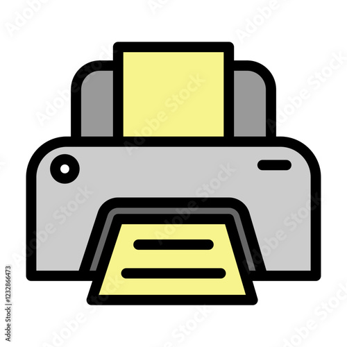 Printer Vector Filled Icon Design