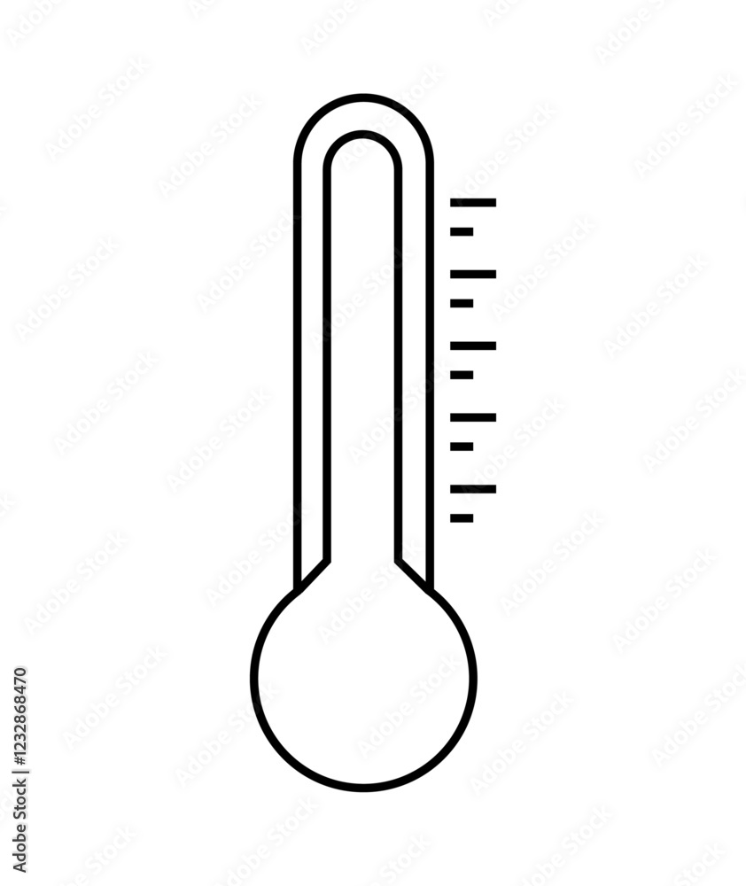 Lineal thermometer icon isolated on white background Lineal thermometer icon isolated on white background