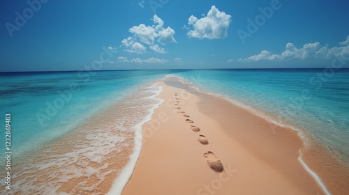 Calm beach with gentle waves and clear blue sky near the shore during daylight
