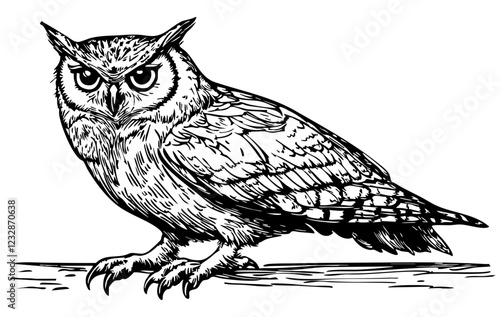 Wallpaper Mural Stylized Cartoon Owl Outline, Versatile Vector Art, Sketch, Transparent Background  Torontodigital.ca