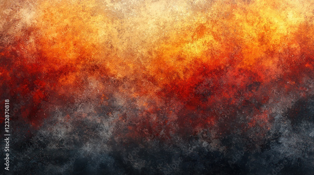Fiery abstract background with smoke and embers rising from dark depths Fiery abstract background with smoke and embers rising from dark depths