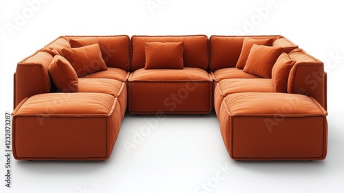 Modern sectional sofa in vibrant colors designed for contemporary living spaces