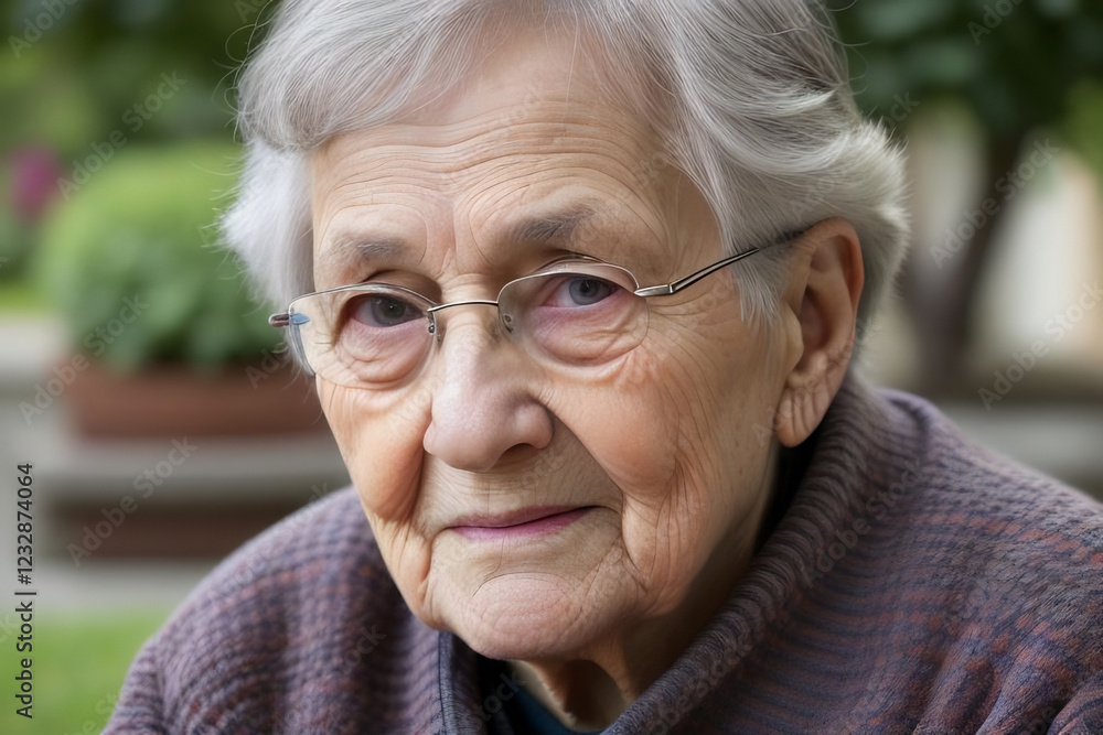Portrait of a thoughtful elderly person Portrait of a thoughtful elderly person