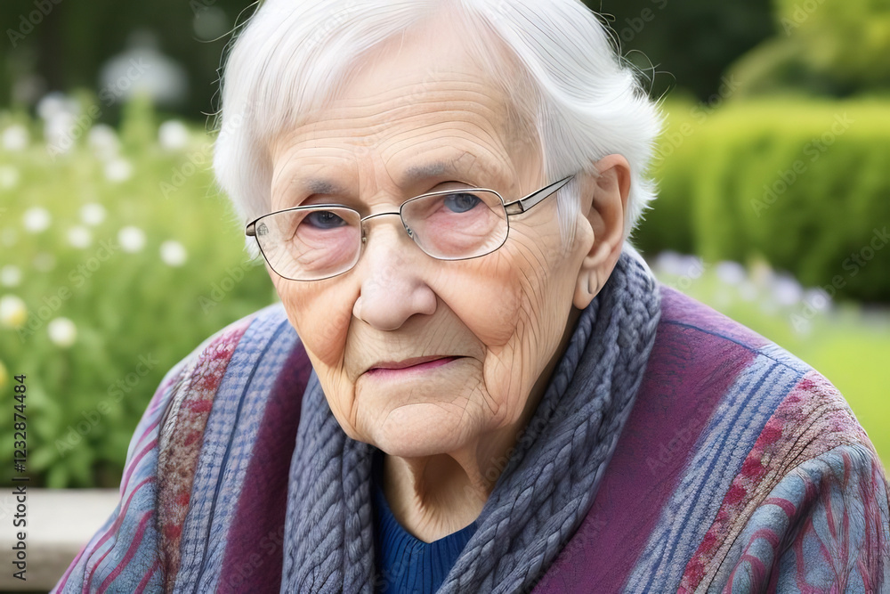Portrait of a thoughtful elderly person Portrait of a thoughtful elderly person