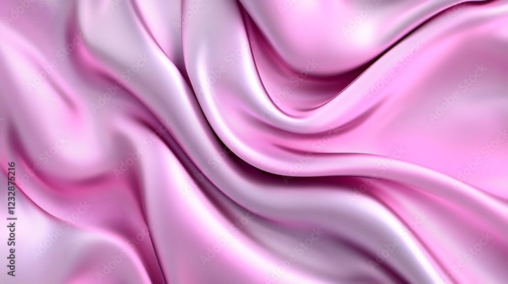 Fototapeta premium Draped Pink Silk Fabric Showing Soft Waves and Texture