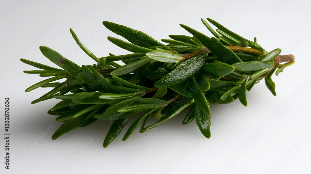 Fresh Sprig of Rosemary on White Background Fresh Sprig of Rosemary on White Background