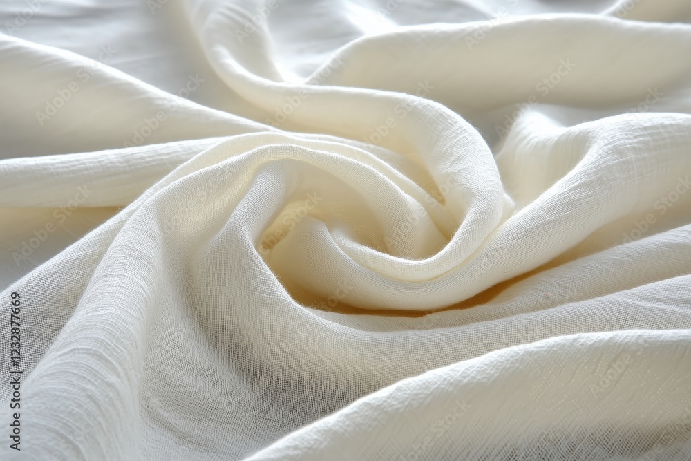 Soft cotton fabric texture plain white background textile composition light wrinkles close-up viewpoint visual concept Soft cotton fabric texture plain white background textile composition light wrinkles close-up viewpoint visual concept