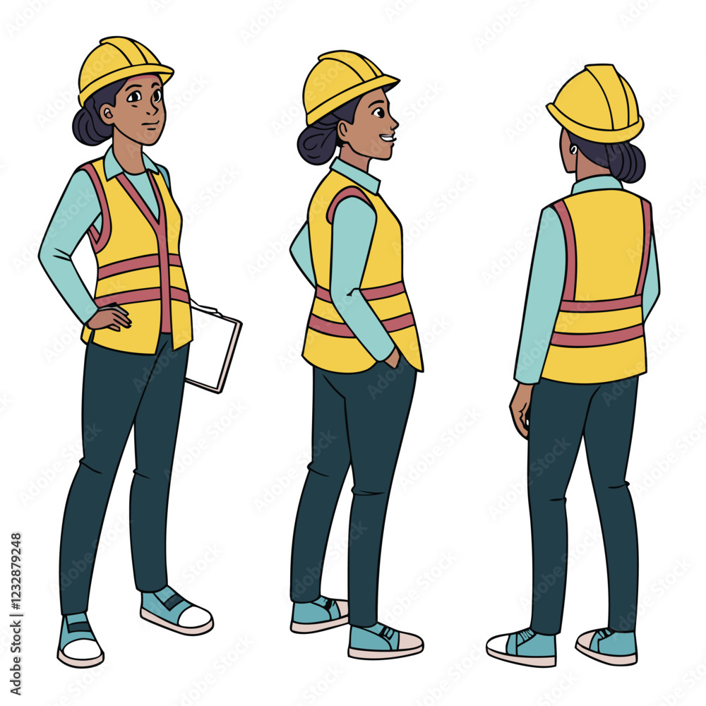 Engineers talking. Teamwork isometric icon. Working characters Engineers talking. Teamwork isometric icon. Working characters