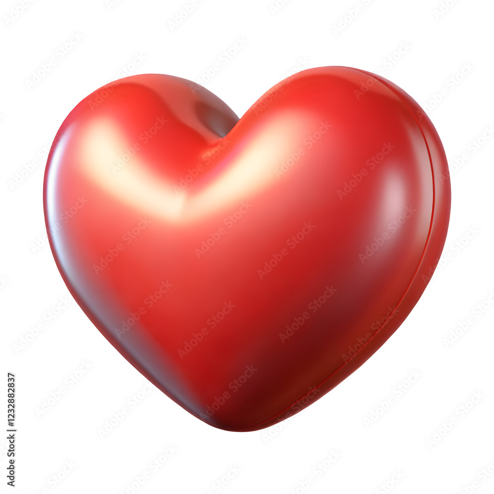 3D glossy red heart symbol of love - A 3D-rendered red heart with a smooth, shiny surface, representing love, romance, and affection, ideal for Valentine's Day and digital designs.
3D glossy red heart symbol of love - A 3D-rendered red heart with a smooth, shiny surface, representing love, romance, and affection, ideal for Valentine's Day and digital designs.