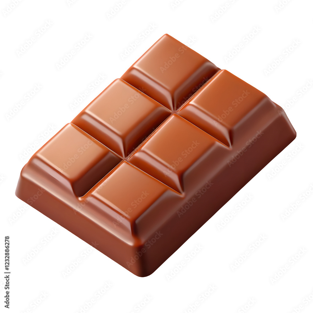3D milk chocolate bar with divided squares - A 3D-rendered milk chocolate bar with a smooth, glossy texture and segmented squares, symbolizing sweetness and indulgence, perfect for digital designs.
3D milk chocolate bar with divided squares - A 3D-rendered milk chocolate bar with a smooth, glossy texture and segmented squares, symbolizing sweetness and indulgence, perfect for digital designs.