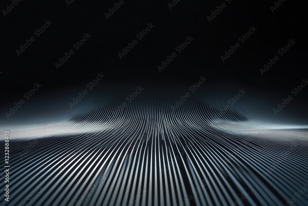 Light lines create a stunning pattern across a black matte background in an artistic display Light lines create a stunning pattern across a black matte background in an artistic display