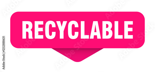 recyclable sticker. recyclable sign on transparent background