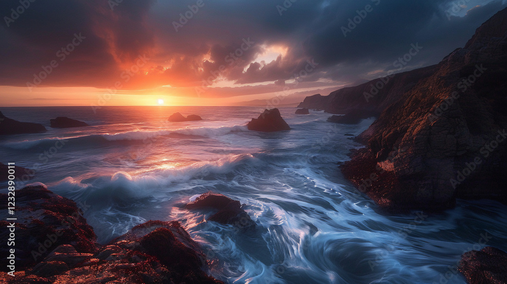 Obraz premium Sunset over the sea