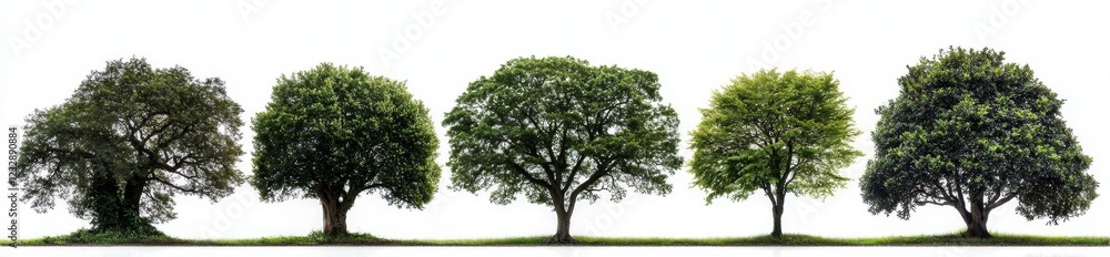 Fototapeta premium Collection of trees including maple, oak, birch, and chestnut