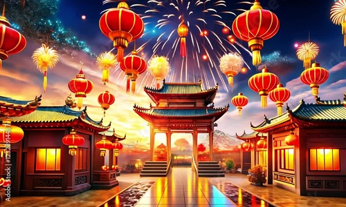 New Year Concept In chinese now your 2025 Concept Animation The Camera Ascends Front Of The Albania 
