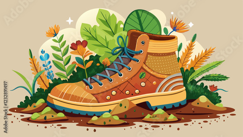 Casual footwear utilizing natural materials that safely reintegrate into the soil.