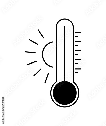 high thermometer icon,summer temperature