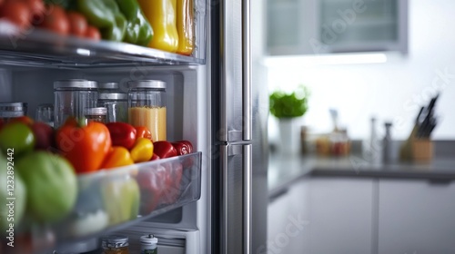Wallpaper Mural Fresh and Colorful Fruits and Vegetables in Modern Kitchen Fridge Torontodigital.ca