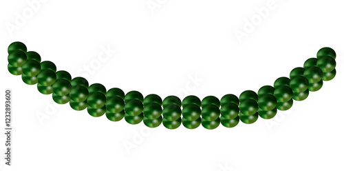 Multilayer Pearl Necklace On White Background, Vintage Jewelry Beads Garland Vector Illustration.	