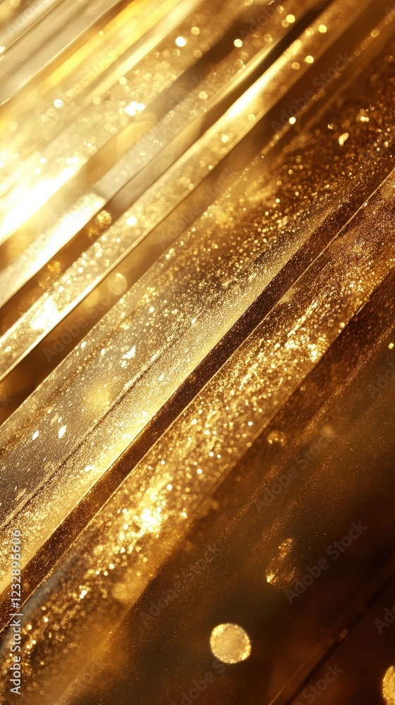 Golden Glass Texture: Abstract Background of Sparkling, Diagonal Lines Golden Glass Texture: Abstract Background of Sparkling, Diagonal Lines