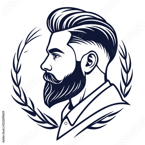 Adobe Illustrator Artwork beard-logo-vector-illustration--barbershop-logo