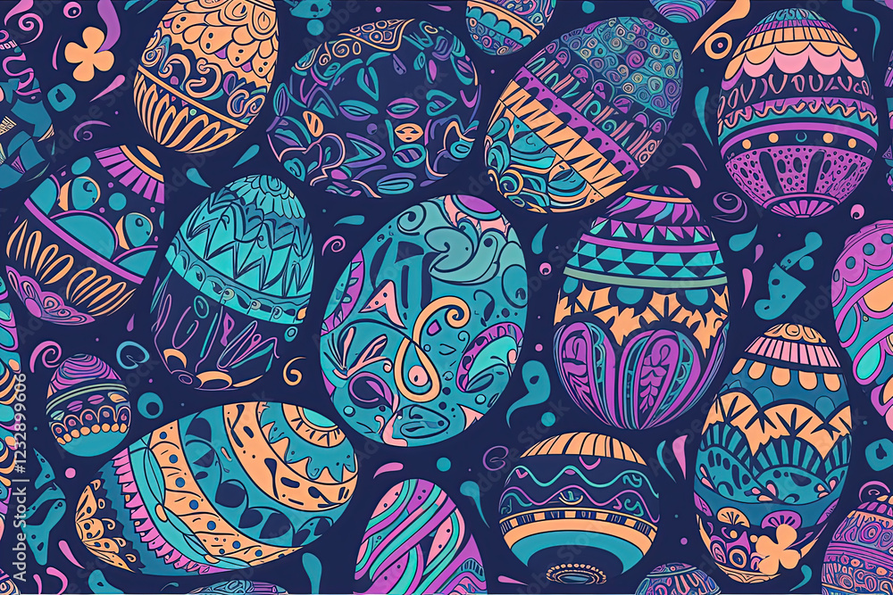 Naklejka premium Easter egg background pattern