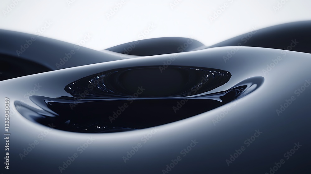 Abstract Dark Blue Liquid Forms Swirling Design Abstract Dark Blue Liquid Forms Swirling Design